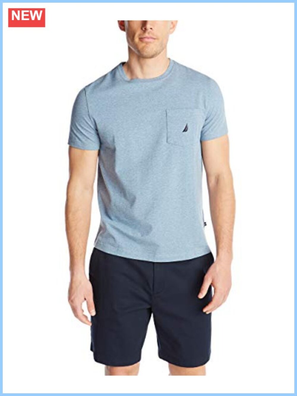 Nautica Men's Cotton Pocket T Shirt Regular Fit Short Sleeve Crew Neck